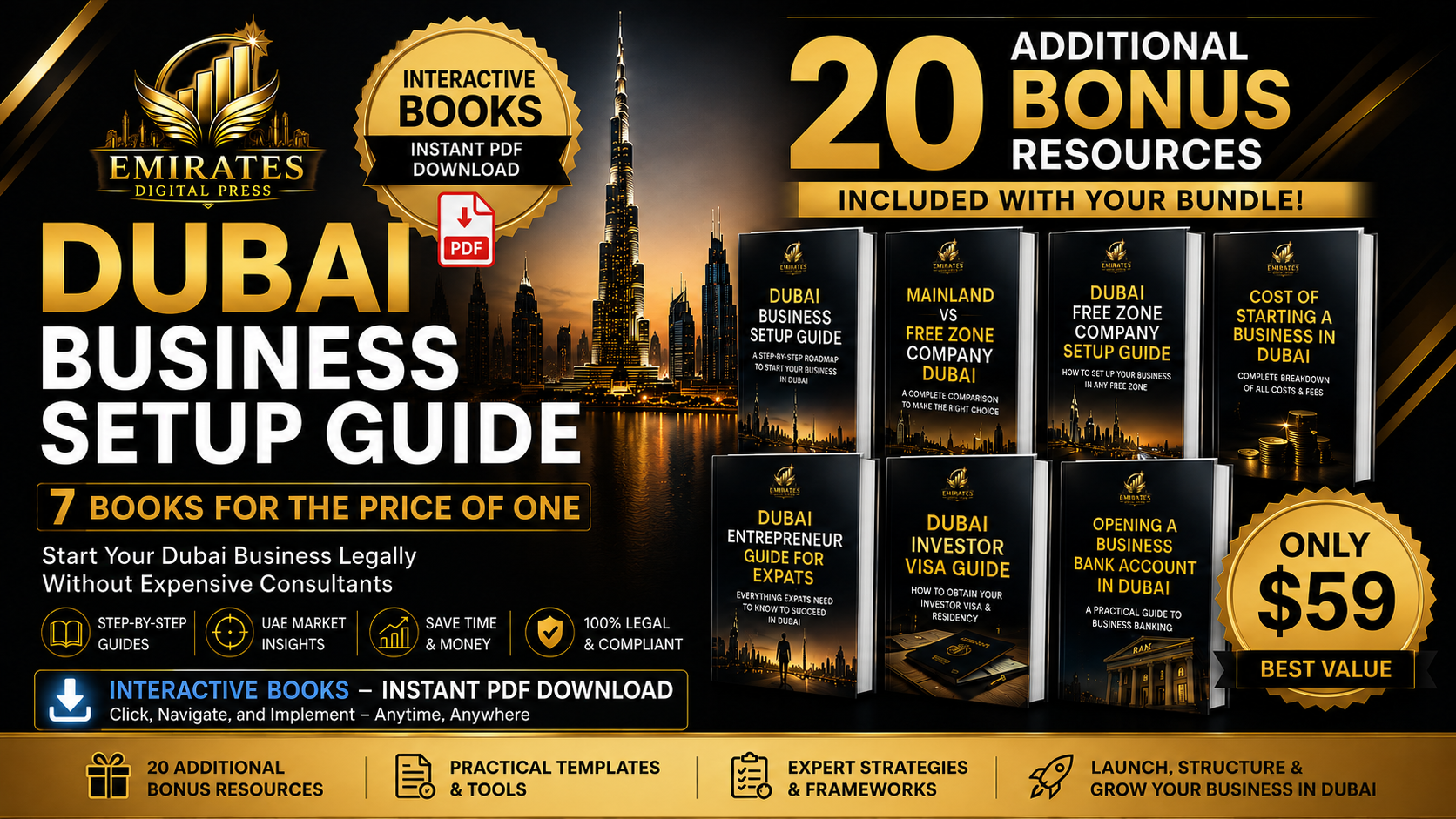 Dubai Business Setup Company Formation Dubai Dubai Business Setup Guide Bundle for Entrepreneurs - The Smartest Strategic Investment for Building a Business in Dubai and the UAE